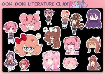 Набор стикеров Doki Doki literature club 0039 фото